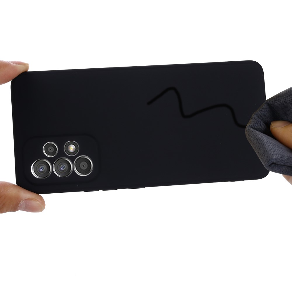  Samsung Galaxy A53 5G Skal Liquid Silikon Med Strap Svart