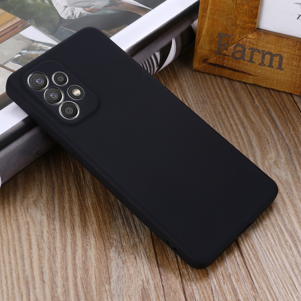  Samsung Galaxy A53 5G Skal Liquid Silikon Med Strap Svart