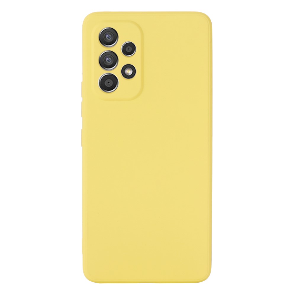  Samsung Galaxy A53 5G Skal Liquid Silikon Med Strap Gul