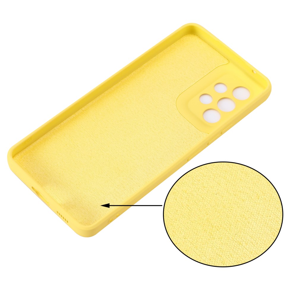  Samsung Galaxy A53 5G Skal Liquid Silikon Med Strap Gul