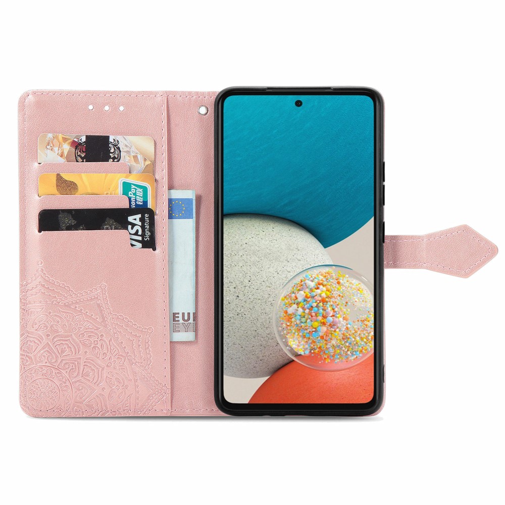  Samsung Galaxy A53 5G Fodral Mandala Läder Roséguld