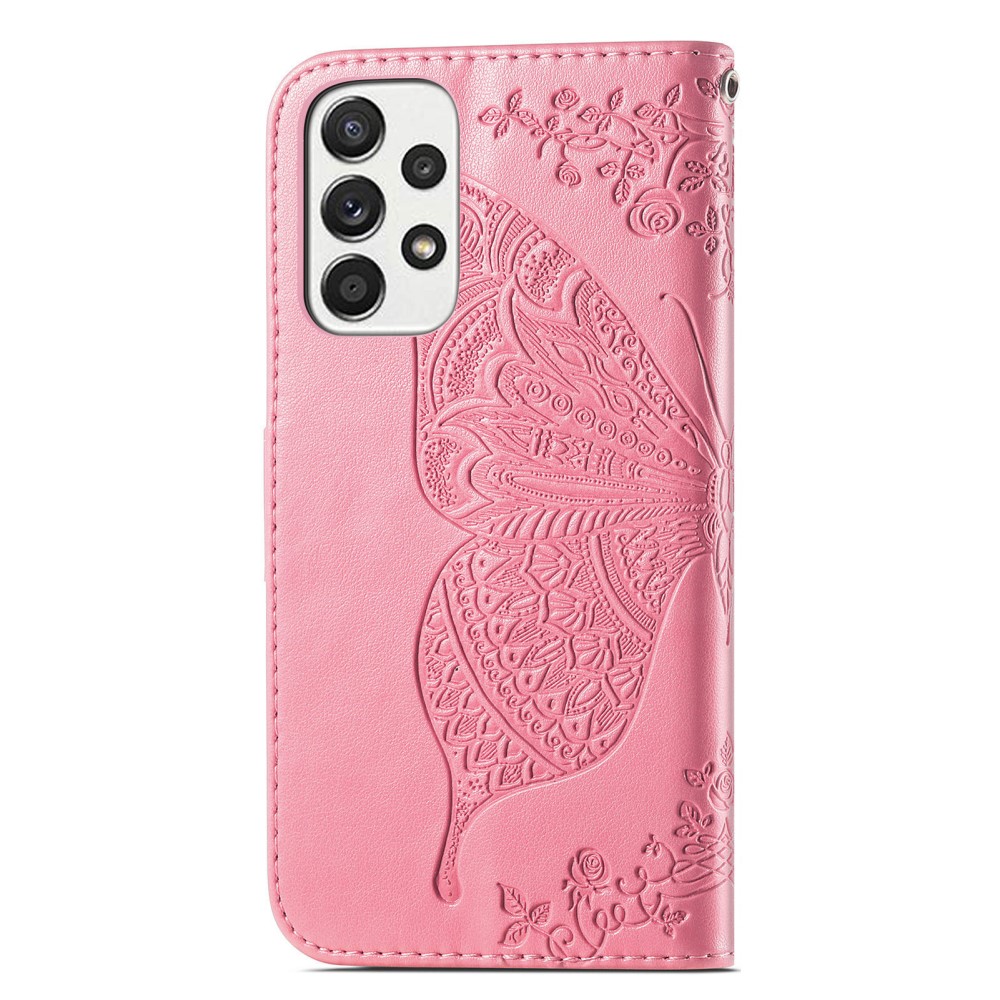  Samsung Galaxy A53 5G Fodral Butterfly Rosa
