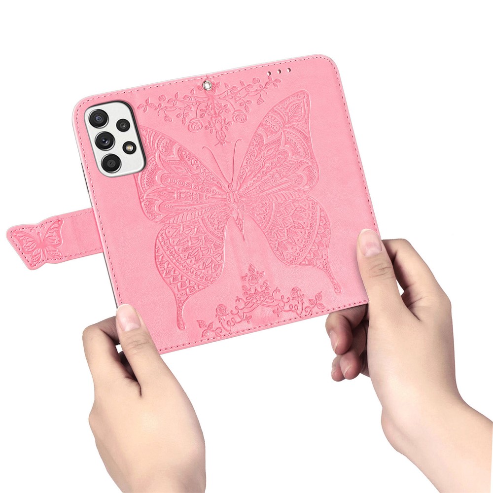  Samsung Galaxy A53 5G Fodral Butterfly Rosa