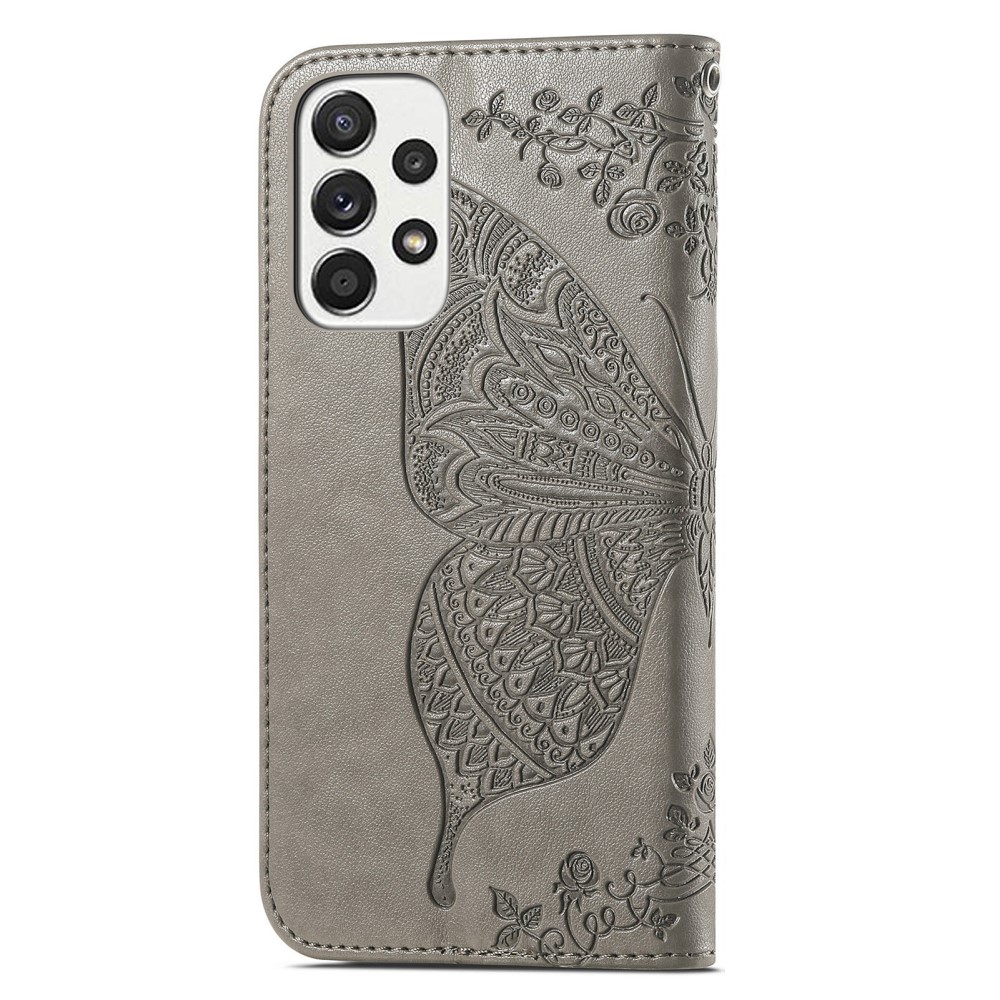  Samsung Galaxy A53 5G Fodral Butterfly Grå