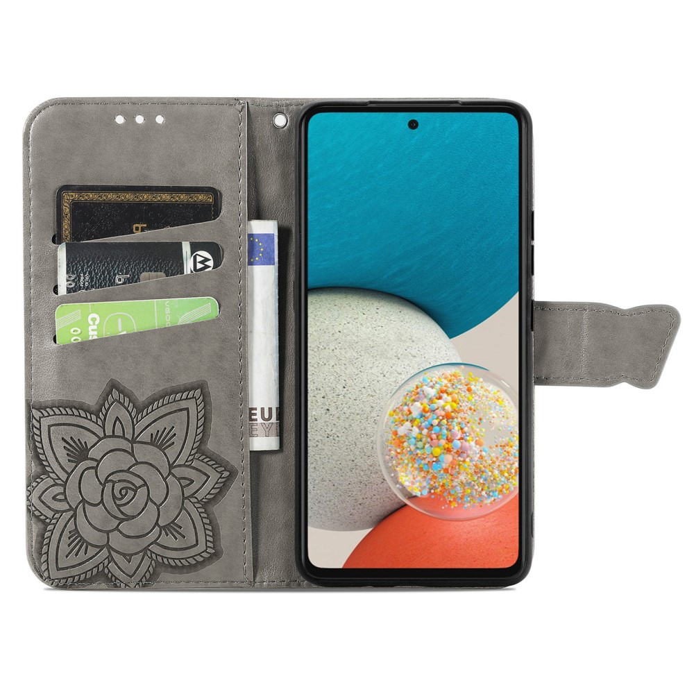  Samsung Galaxy A53 5G Fodral Butterfly Grå