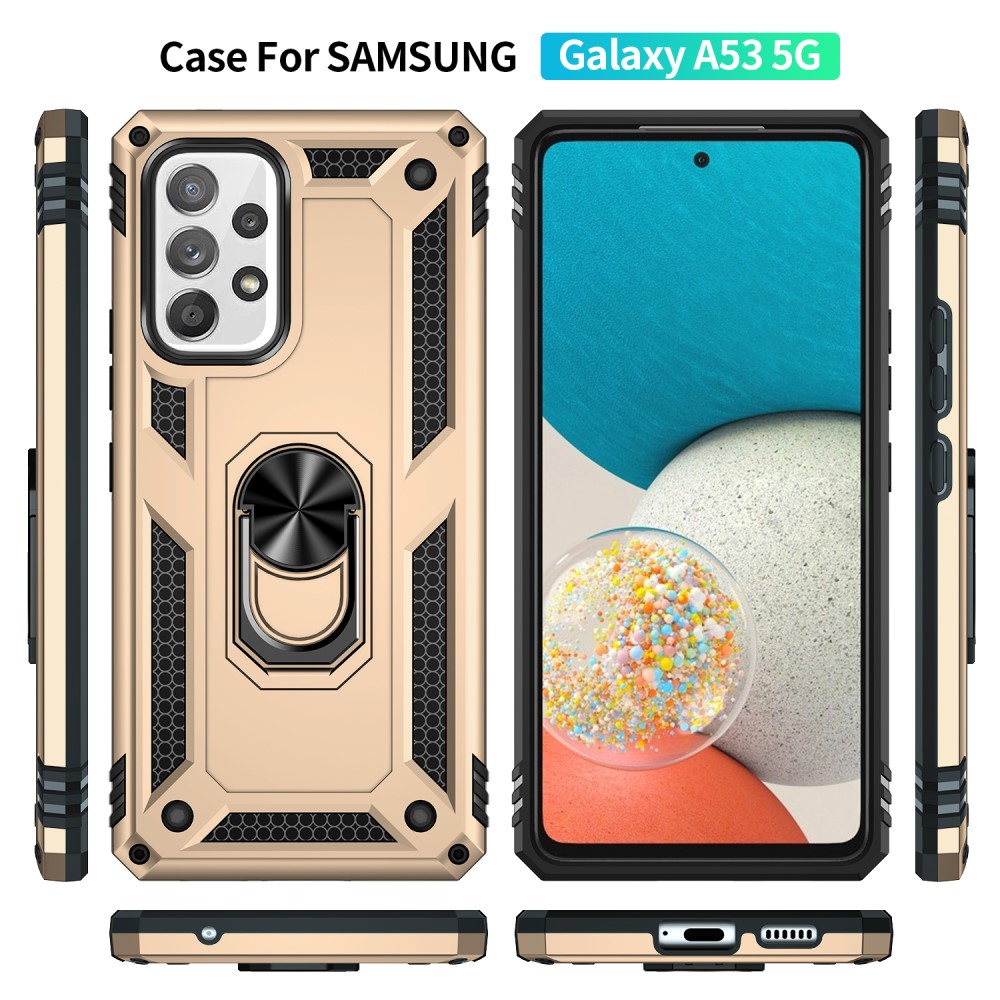  Samsung Galaxy A53 5G Skal Armor Hybrid Ring Guld
