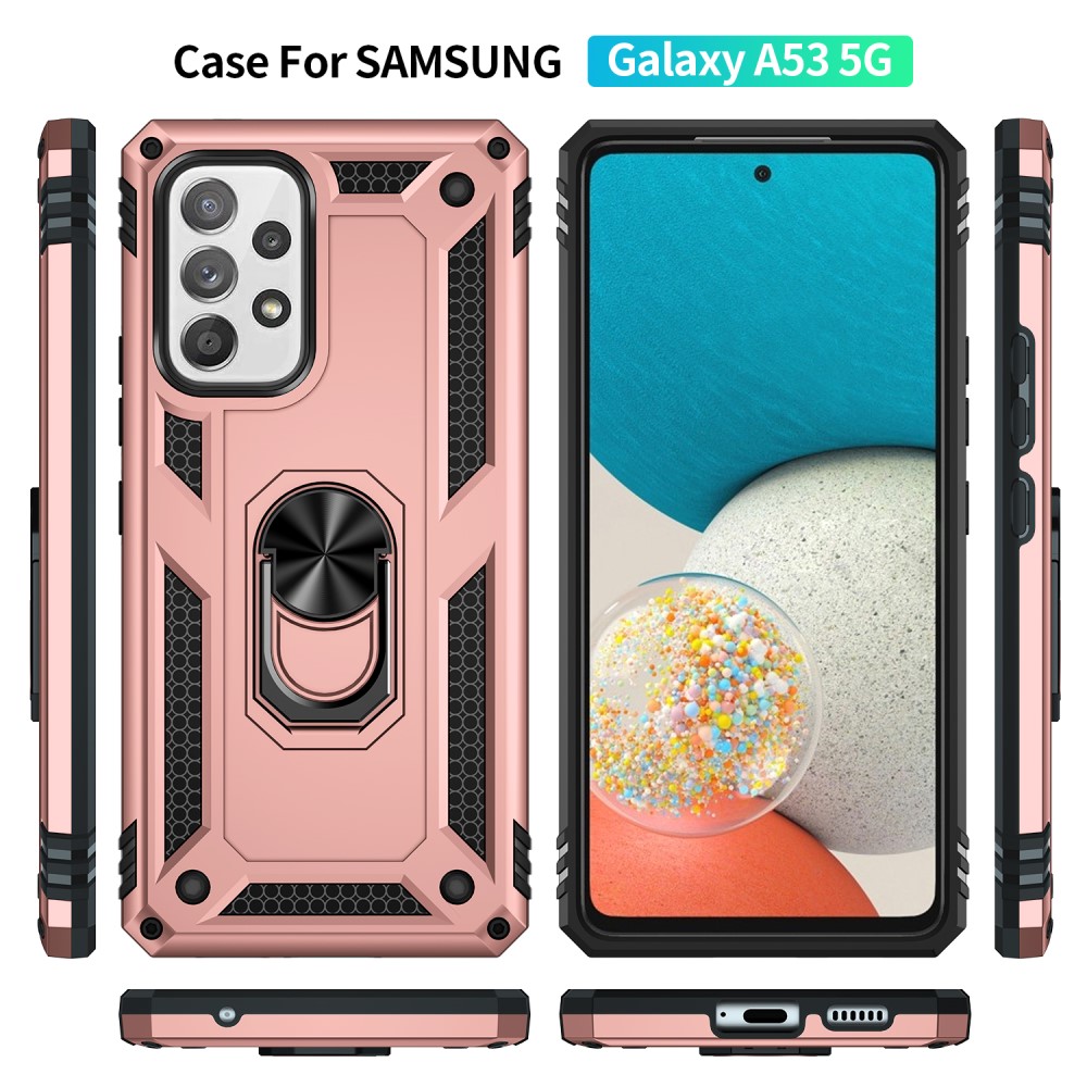  Samsung Galaxy A53 5G Skal Armor Hybrid Ring Roséguld