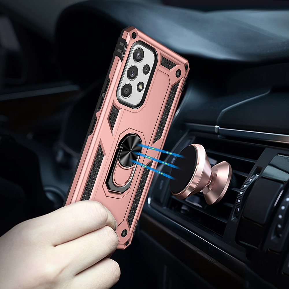  Samsung Galaxy A53 5G Skal Armor Hybrid Ring Roséguld