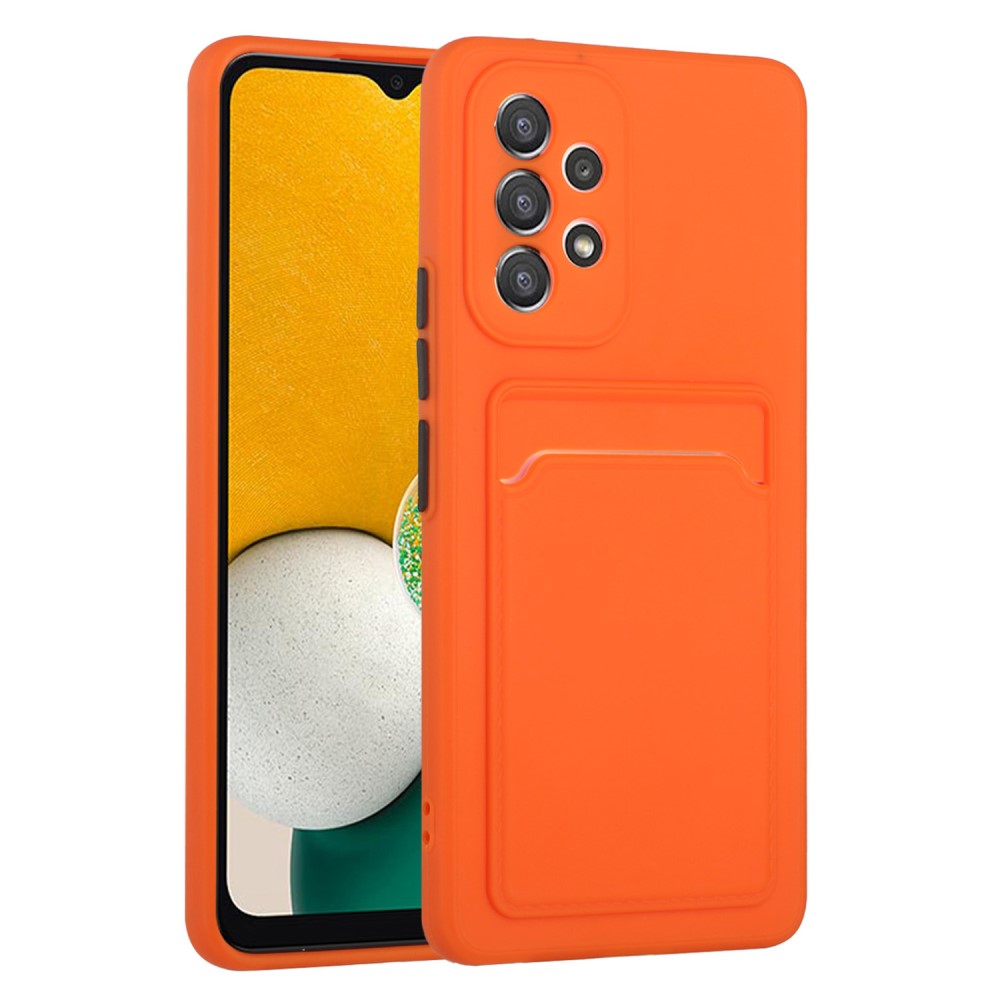  Samsung Galaxy A53 5G Skal TPU Kortfack Orange