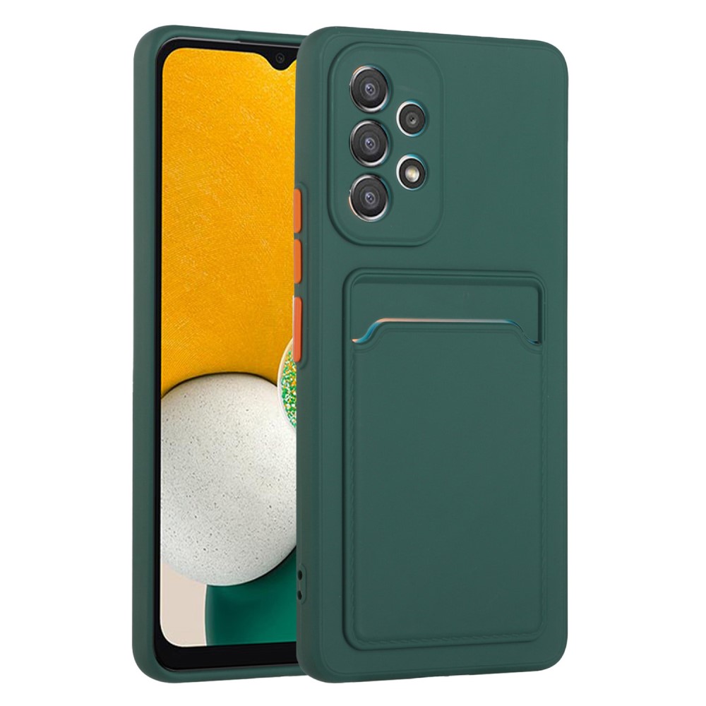  Samsung Galaxy A53 5G Skal TPU Kortfack Mörk Grön