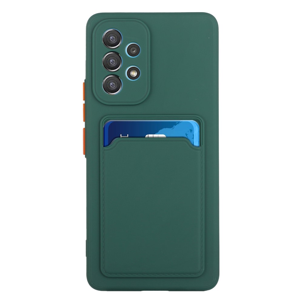  Samsung Galaxy A53 5G Skal TPU Kortfack Mörk Grön
