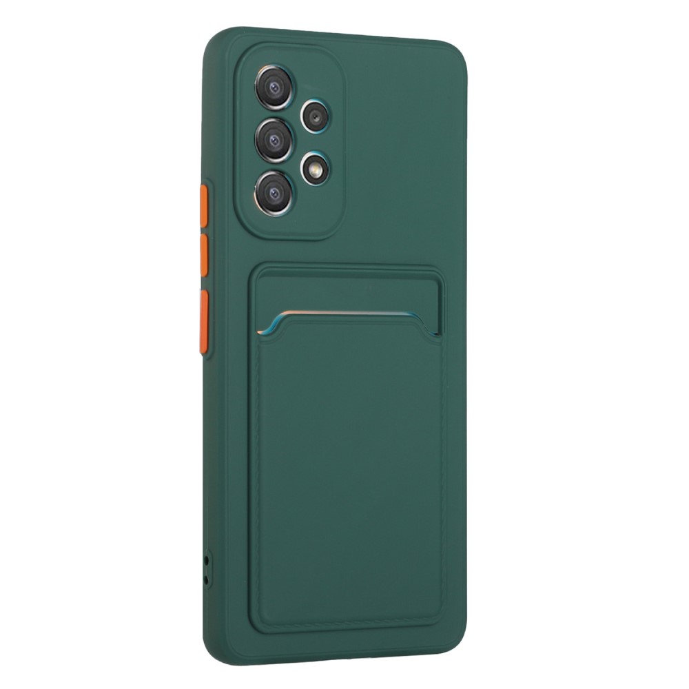  Samsung Galaxy A53 5G Skal TPU Kortfack Mörk Grön