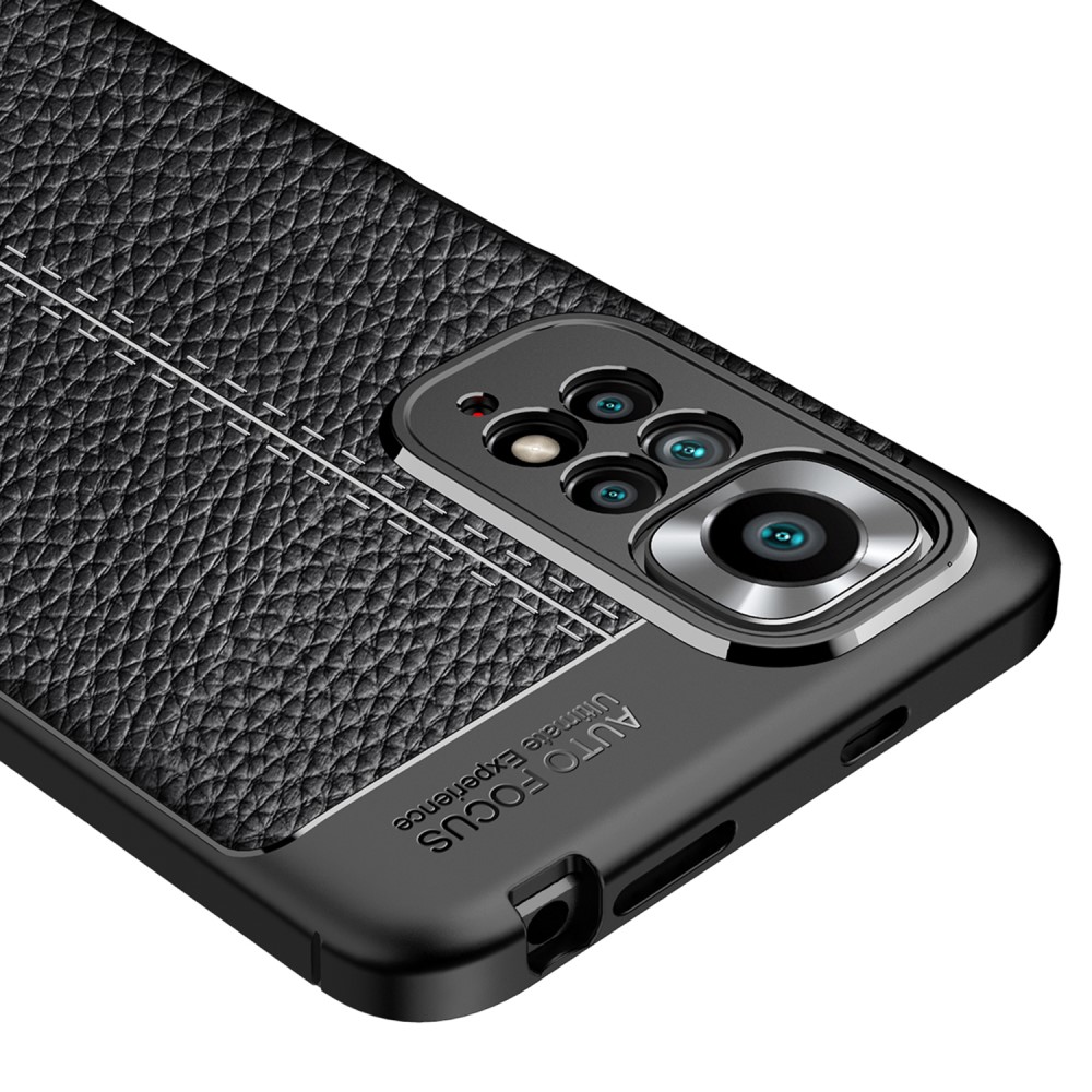  Xiaomi Redmi Note 11 4G Skal Litchi Textur Svart