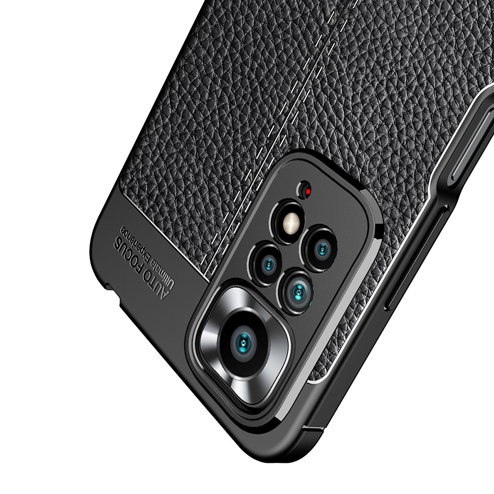  Xiaomi Redmi Note 11 Pro 5G Skal Litchi Textur Svart