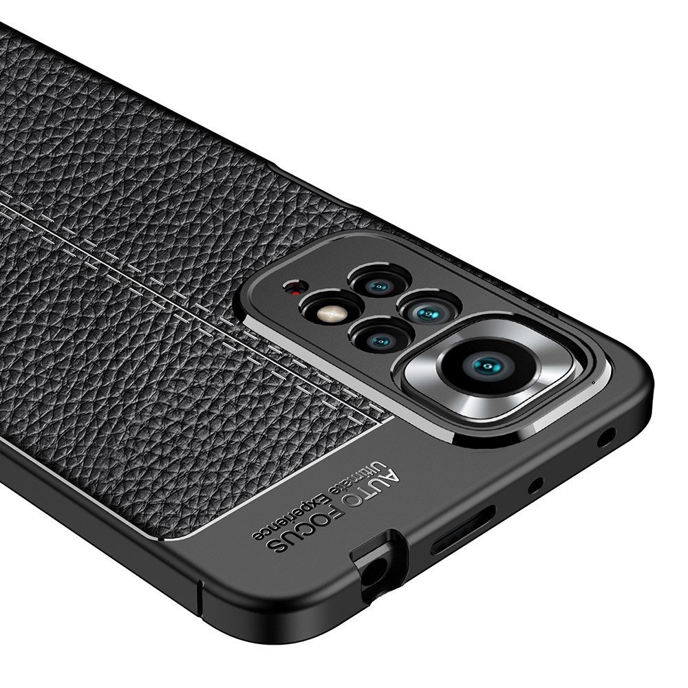  Xiaomi Redmi Note 11 Pro 5G Skal Litchi Textur Svart