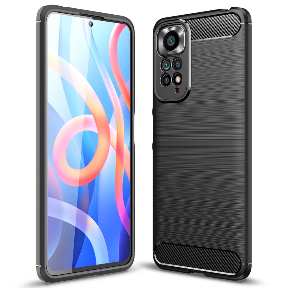  Xiaomi Redmi Note 11 4G Skal Borstad Stål Textur Svart