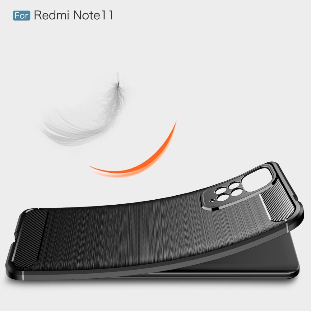  Xiaomi Redmi Note 11 4G Skal Borstad Stål Textur Svart