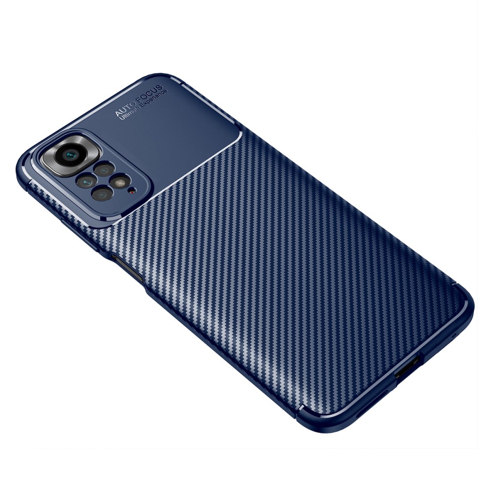  Xiaomi Redmi Note 11 4G Skal Kolfiber Textur Blå