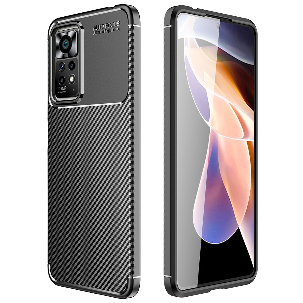  Xiaomi Redmi Note 11 Pro 5G Skal Kolfiber Textur Svart