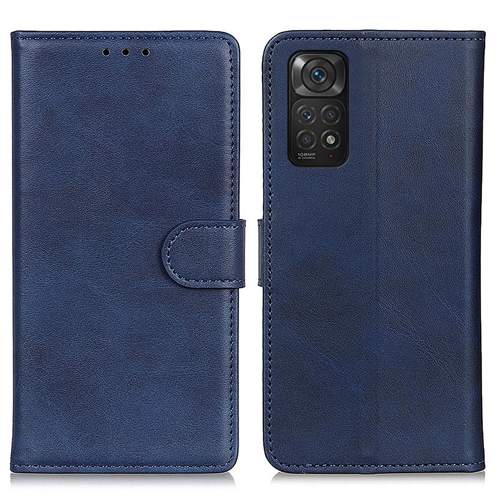  Xiaomi Redmi Note 11 4G Fodral Solid Läder Blå