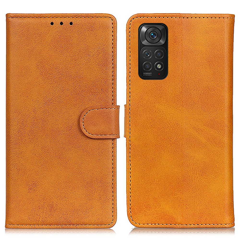  Xiaomi Redmi Note 11 4G Fodral Solid Läder Brun