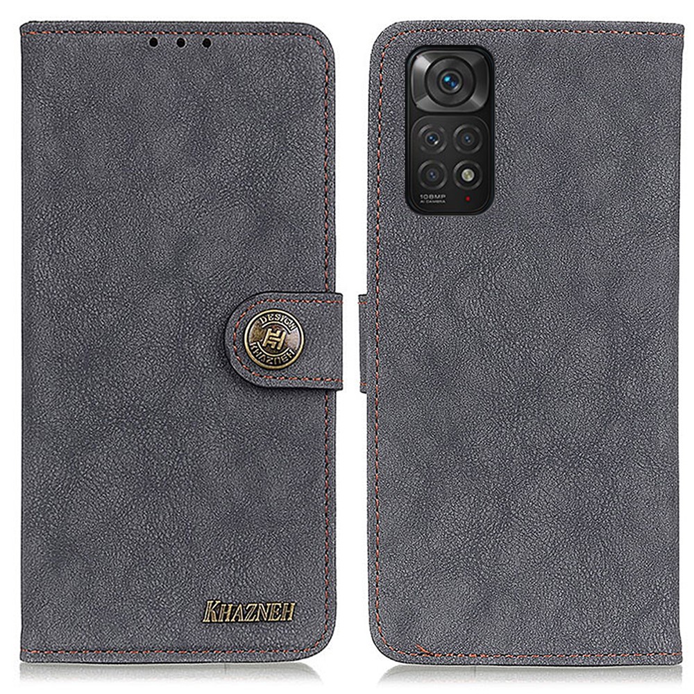 KHAZNEH KHAZNEH Xiaomi Redmi Note 11 4G Fodral Split Läder Svart