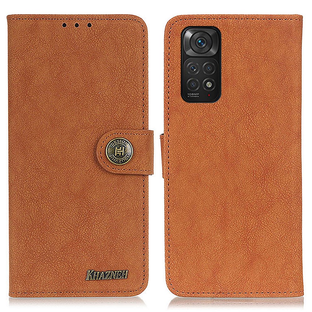 KHAZNEH KHAZNEH Xiaomi Redmi Note 11 4G Fodral Split Läder Brun