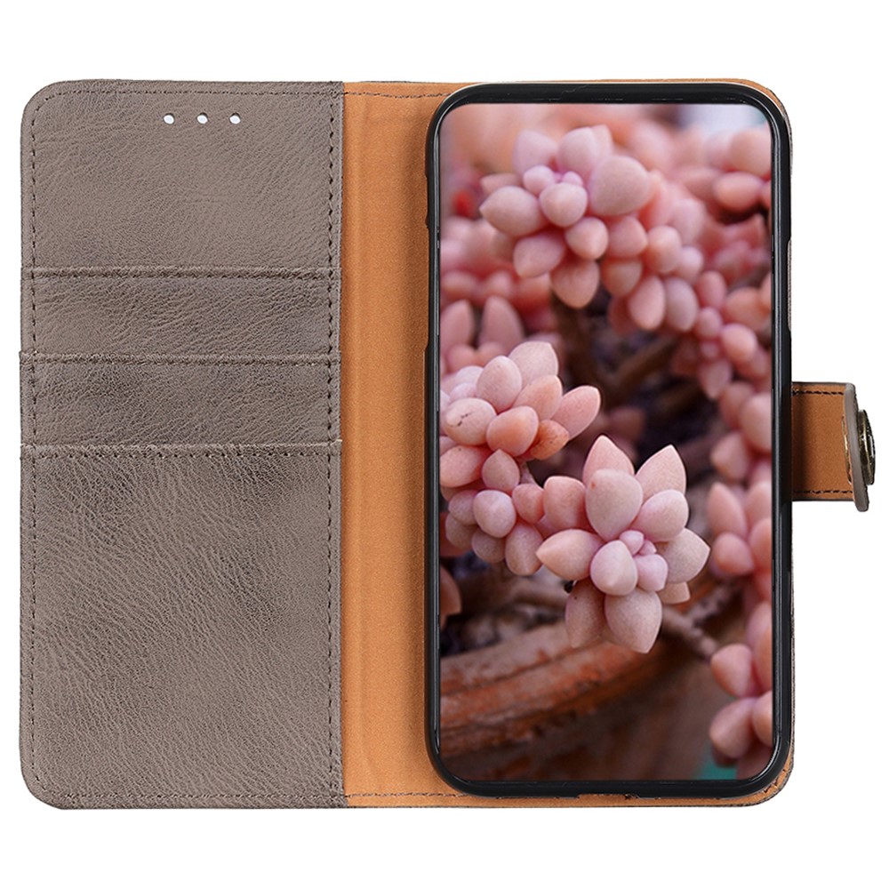 KHAZNEH KHAZNEH Xiaomi Redmi Note 11 4G Fodral Läder Grå