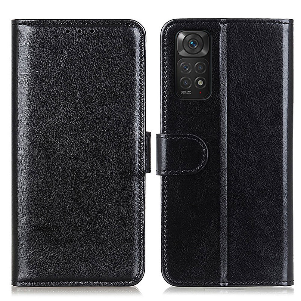  Xiaomi Redmi Note 11 4G Fodral Crazy Horse Läder Svart