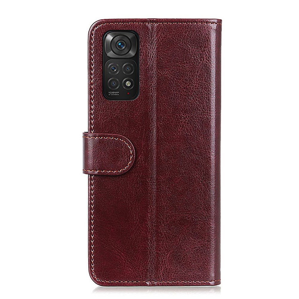  Xiaomi Redmi Note 11 4G Fodral Crazy Horse Läder Brun
