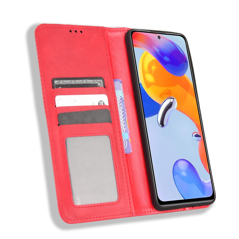  Xiaomi Redmi Note 11 Pro 5G Fodral Flip Vintage Röd
