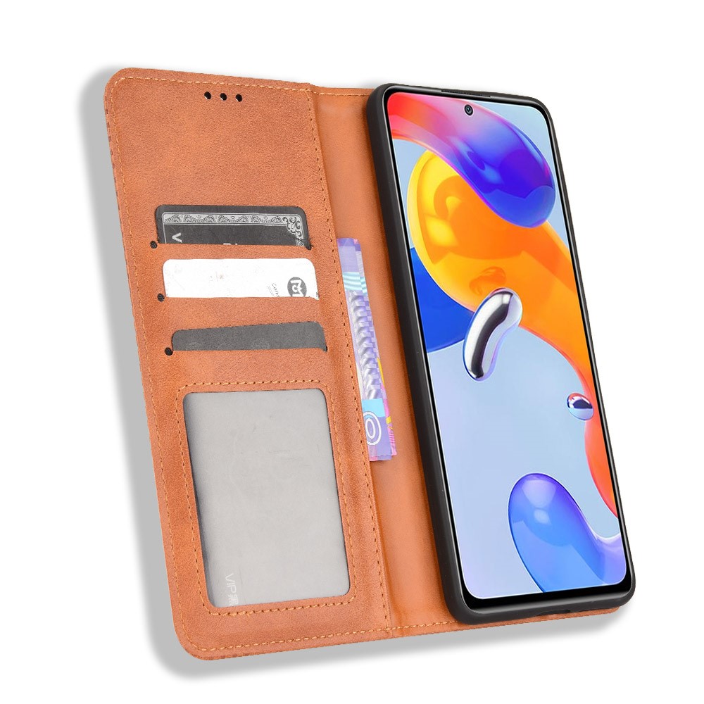  Xiaomi Redmi Note 11 Pro 5G Fodral Flip Vintage Brun