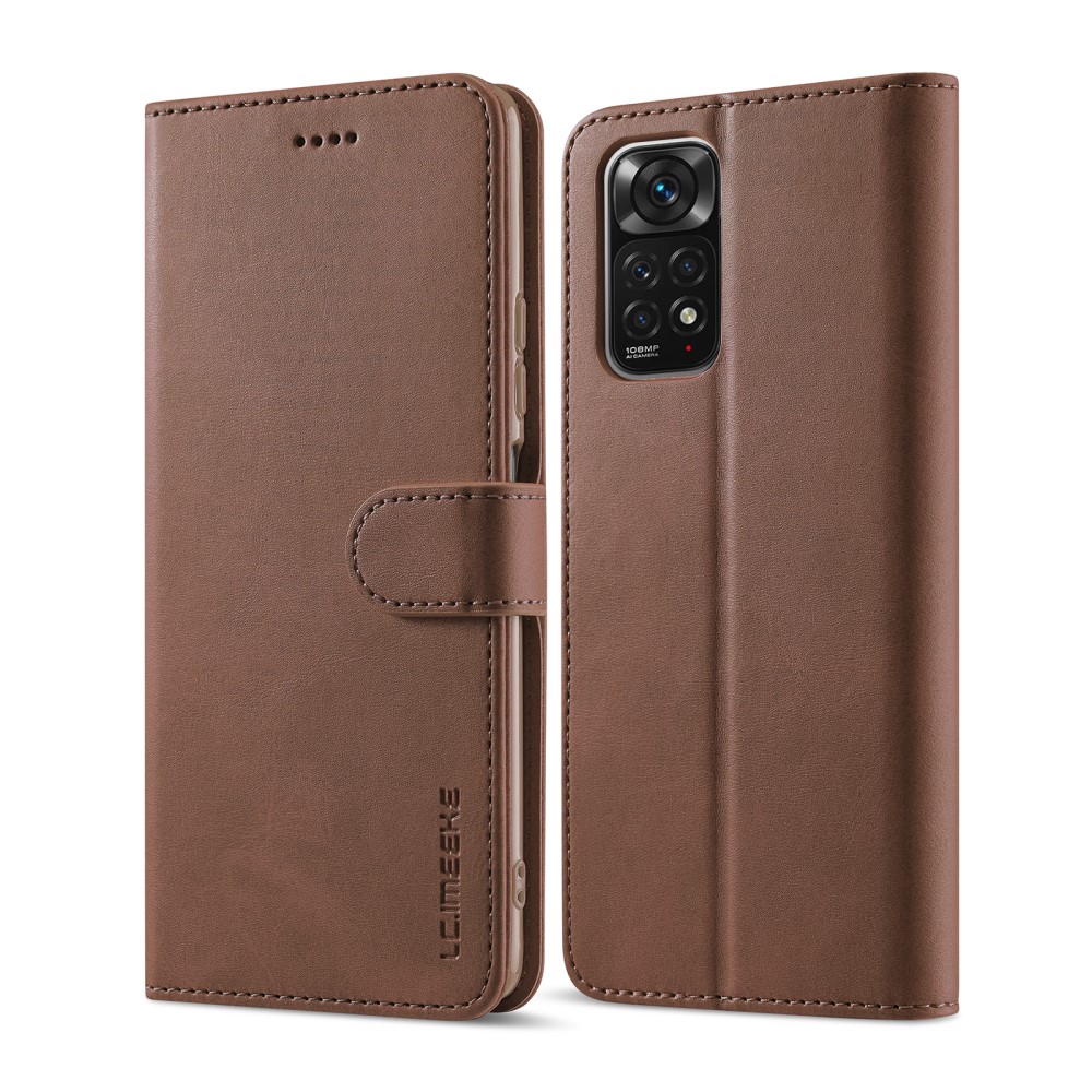 LC.IMEEKE LC.IMEEKE Xiaomi Redmi Note 11 Pro 5G Fodral Läder Brun