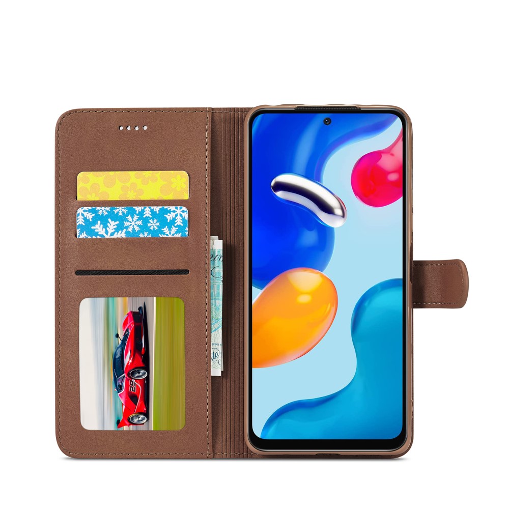 LC.IMEEKE LC.IMEEKE Xiaomi Redmi Note 11 Pro 5G Fodral Läder Brun