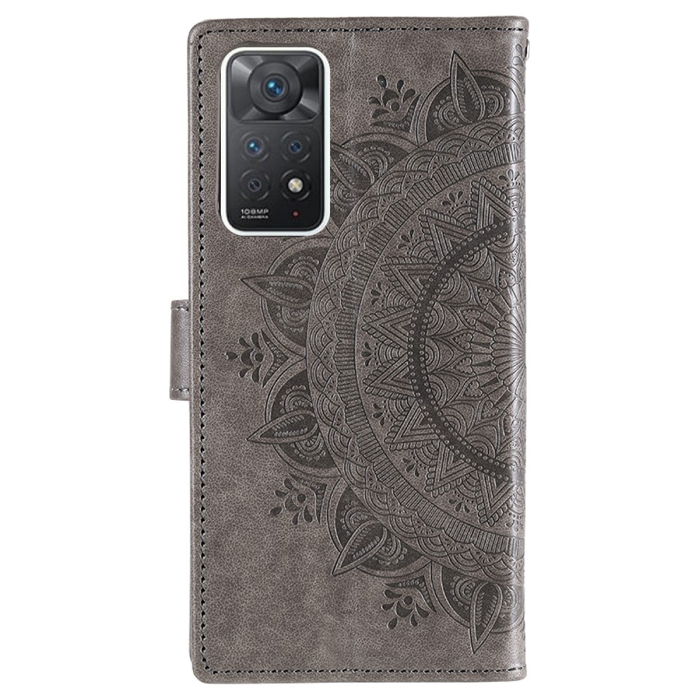  Xiaomi Redmi Note 11 Pro 5G Fodral Mandala Läder Grå