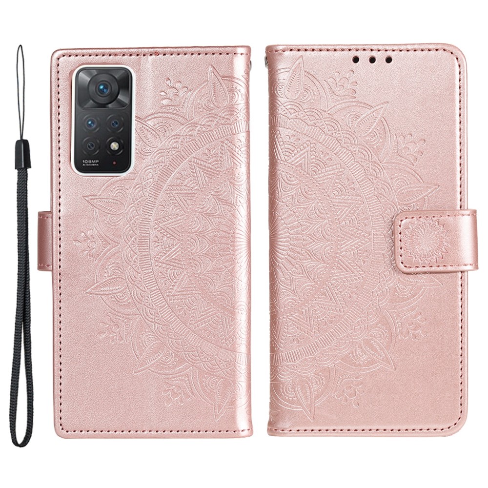  Xiaomi Redmi Note 11 Pro 5G Fodral Mandala Läder Roséguld