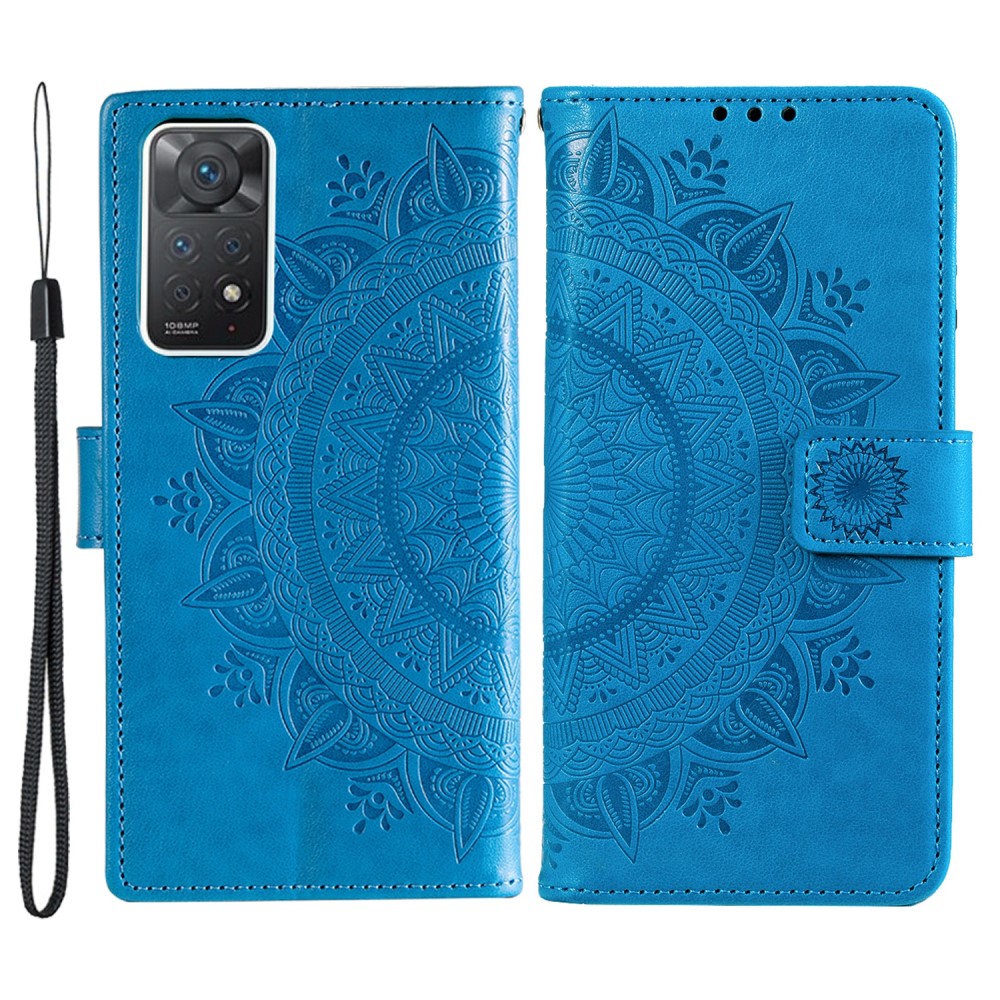  Xiaomi Redmi Note 11 Pro 5G Fodral Mandala Läder Blå