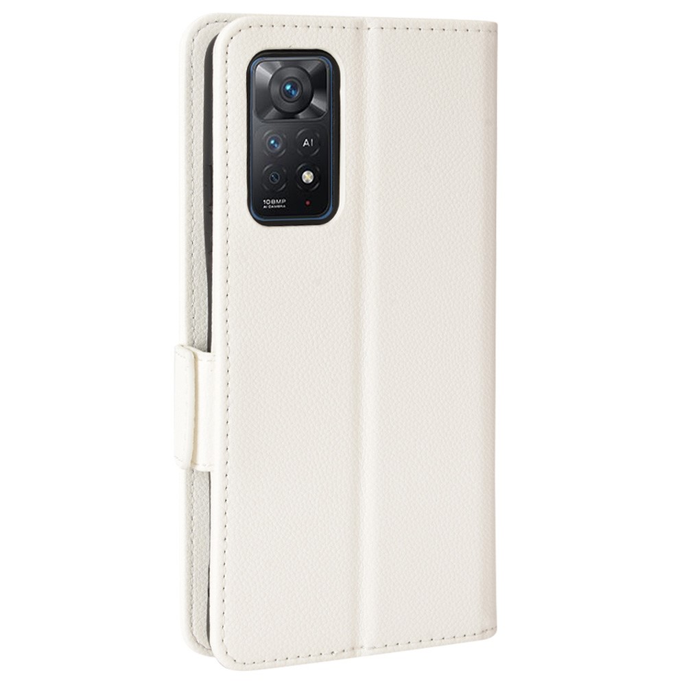  Xiaomi Redmi Note 11 Pro 5G Fodral Litchi Textur Vit