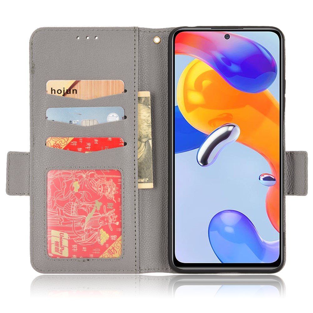  Xiaomi Redmi Note 11 Pro 5G Fodral Litchi Textur Grå