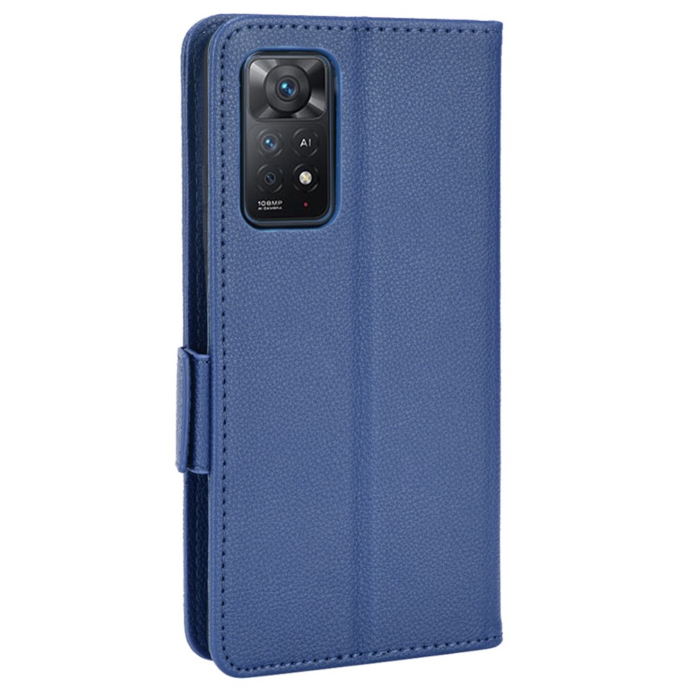  Xiaomi Redmi Note 11 Pro 5G Fodral Litchi Textur Blå