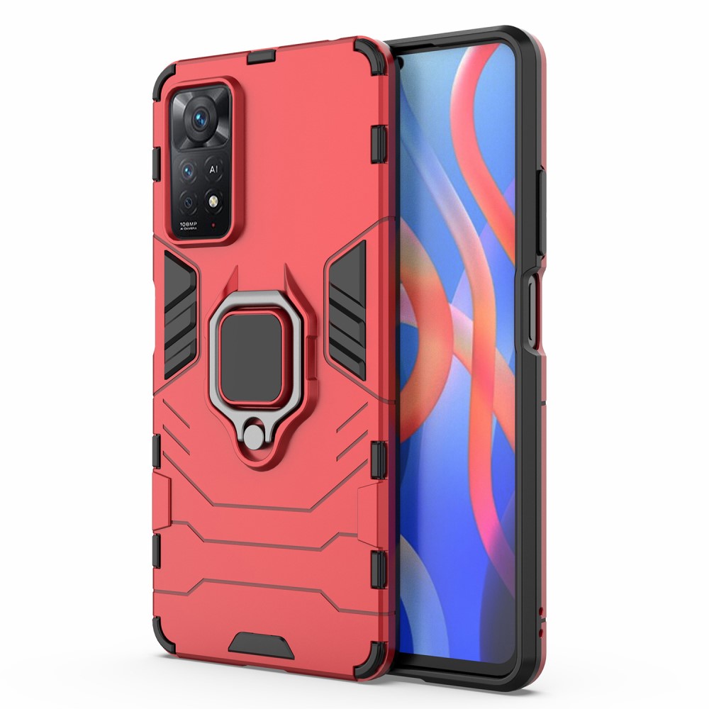  Xiaomi Redmi Note 11 Pro 5G Skal Armor Hybrid Ring Röd