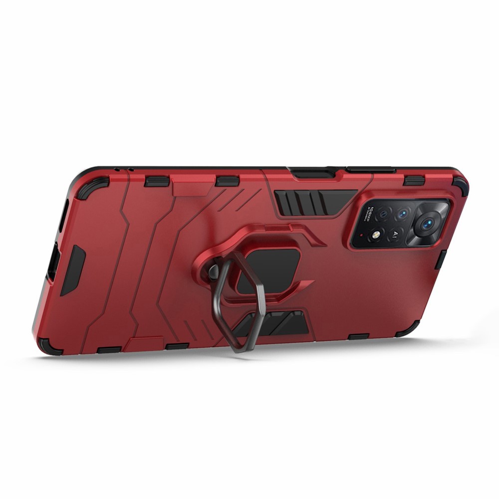  Xiaomi Redmi Note 11 Pro 5G Skal Armor Hybrid Ring Röd