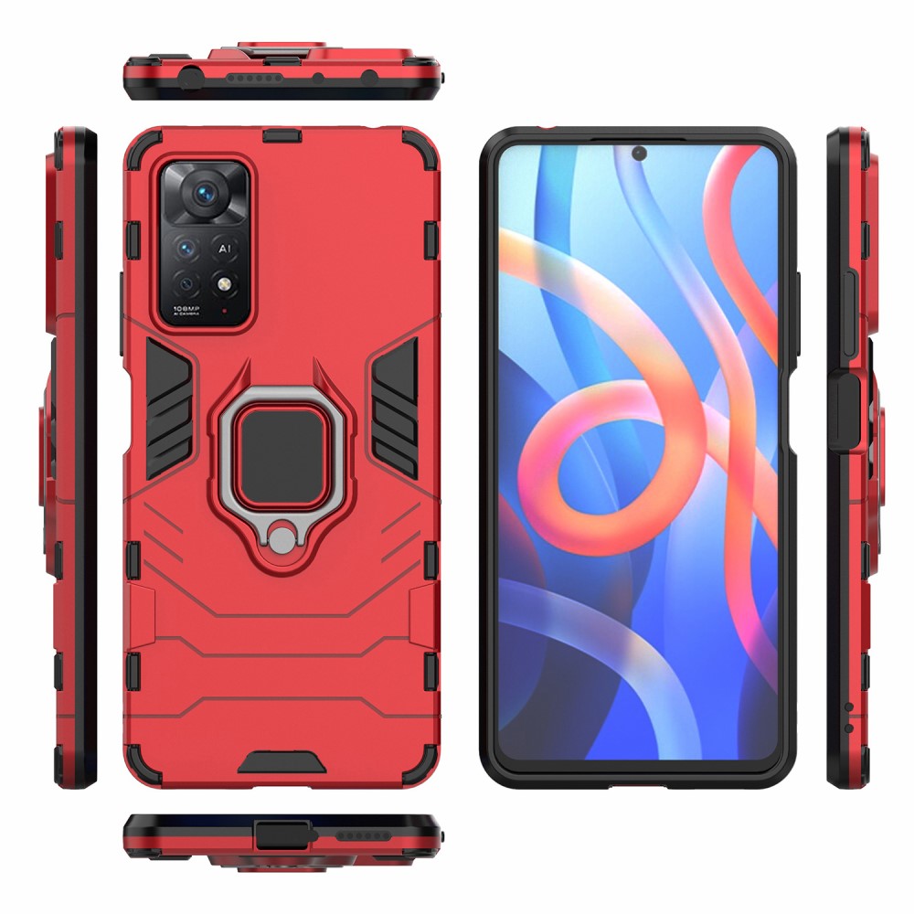  Xiaomi Redmi Note 11 Pro 5G Skal Armor Hybrid Ring Röd