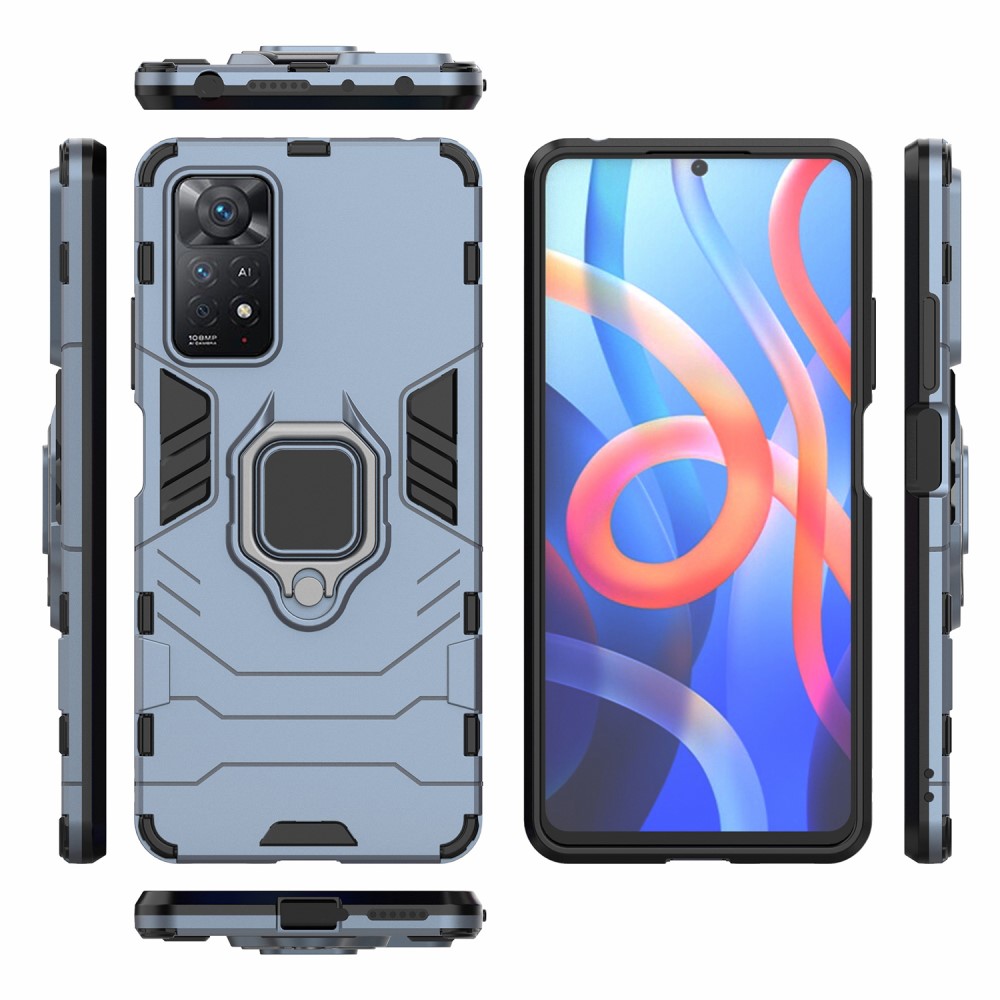 Xiaomi Redmi Note 11 Pro 5G Skal Armor Hybrid Ring Blå