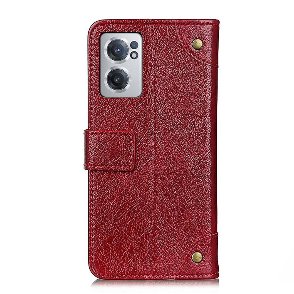  OnePlus Nord CE 2 5G Fodral Nit Dekor Läder Röd