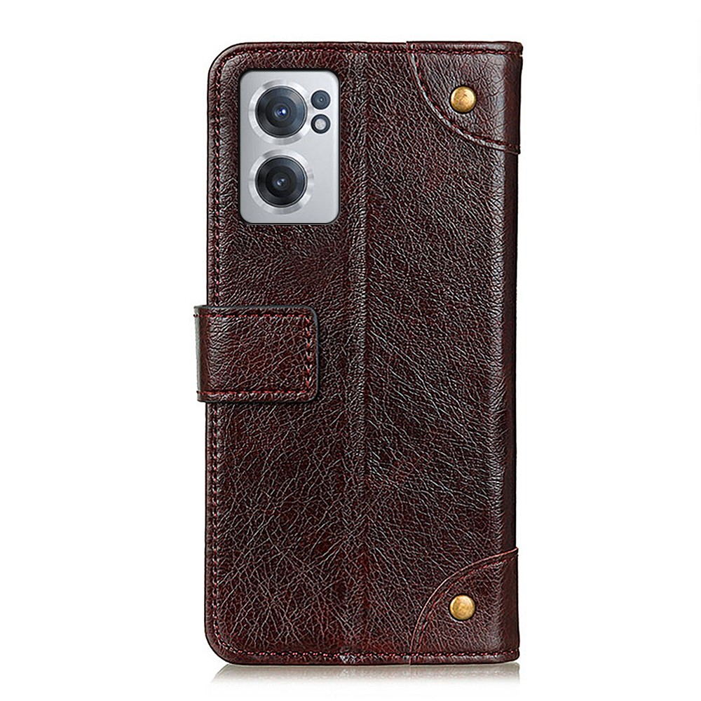  OnePlus Nord CE 2 5G Fodral Nit Dekor Läder Brun