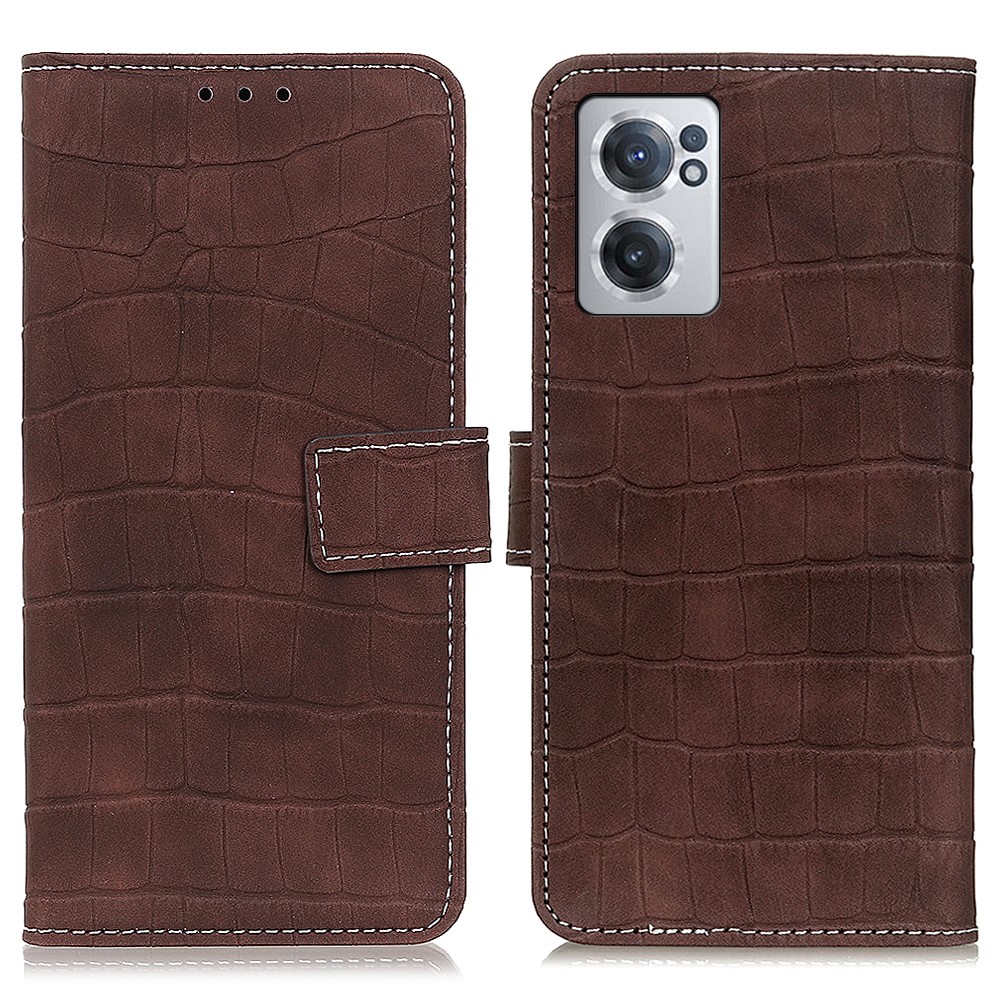  OnePlus Nord CE 2 5G Fodral Krokodil Textur Brun