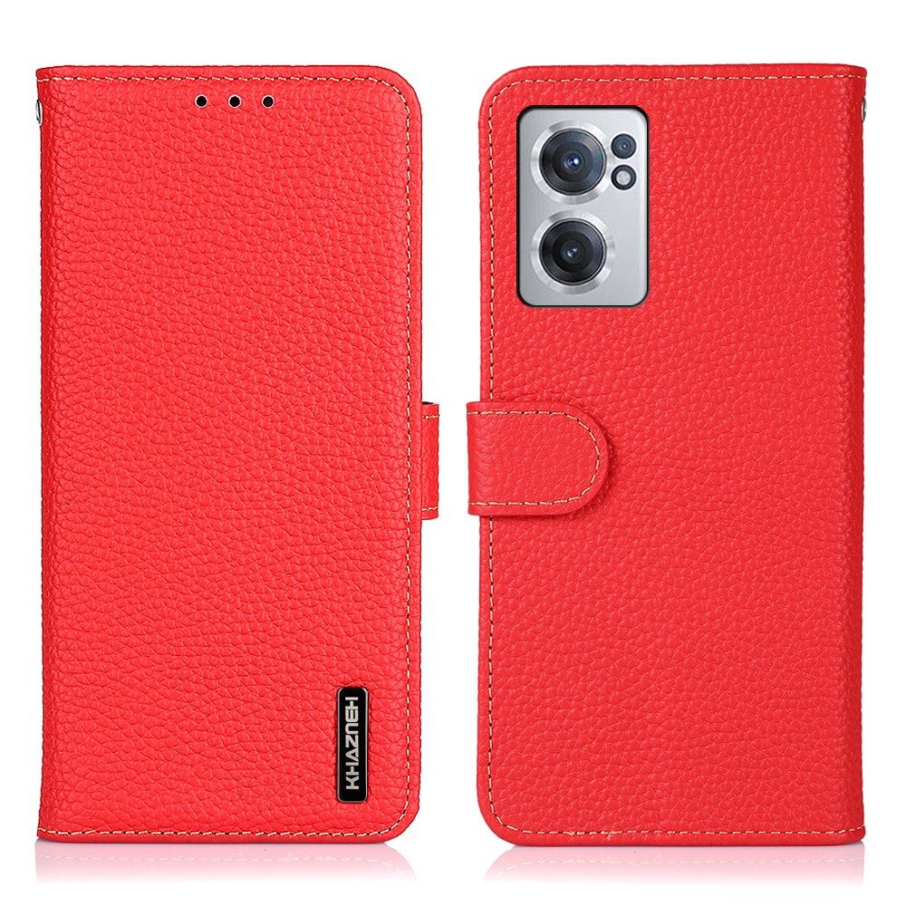 KHAZNEH KHAZNEH OnePlus Nord CE 2 5G Fodral Äkta Läder Röd