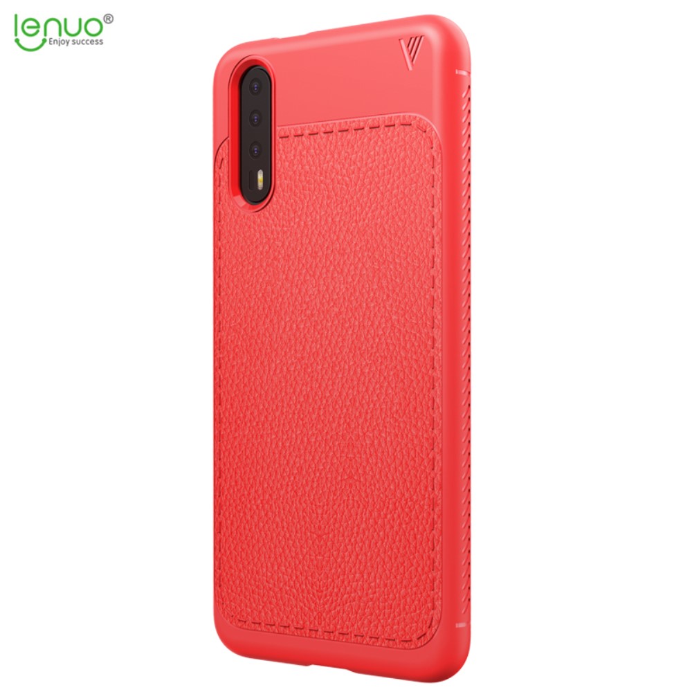 LENUO Huawei P20 - LENUO Litchi Skal - Röd