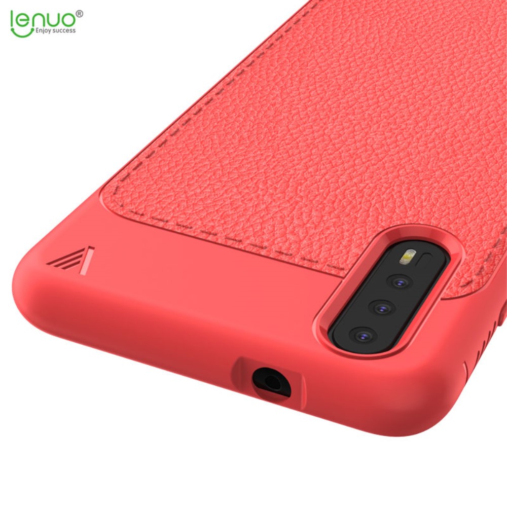 LENUO Huawei P20 - LENUO Litchi Skal - Röd